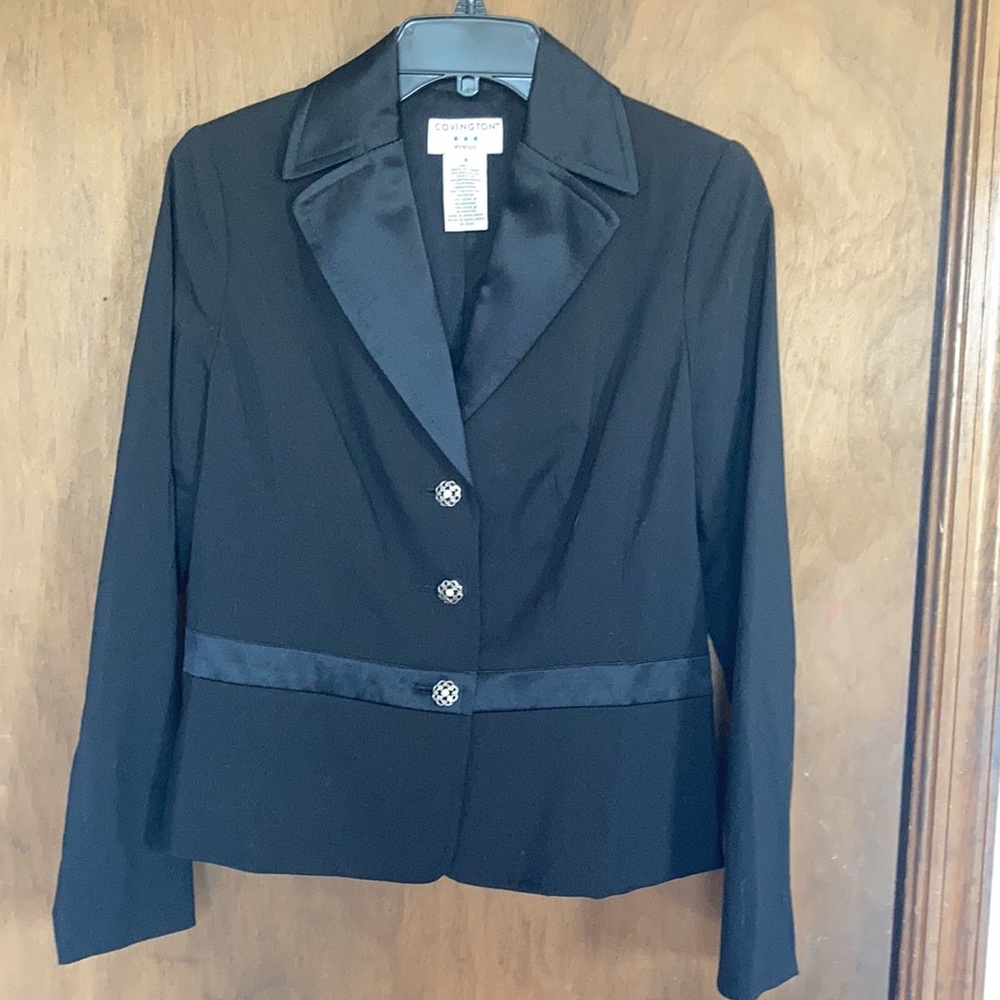 Vintage nwt office or night out neutral jacket w satin like details - Picture 17 of 17